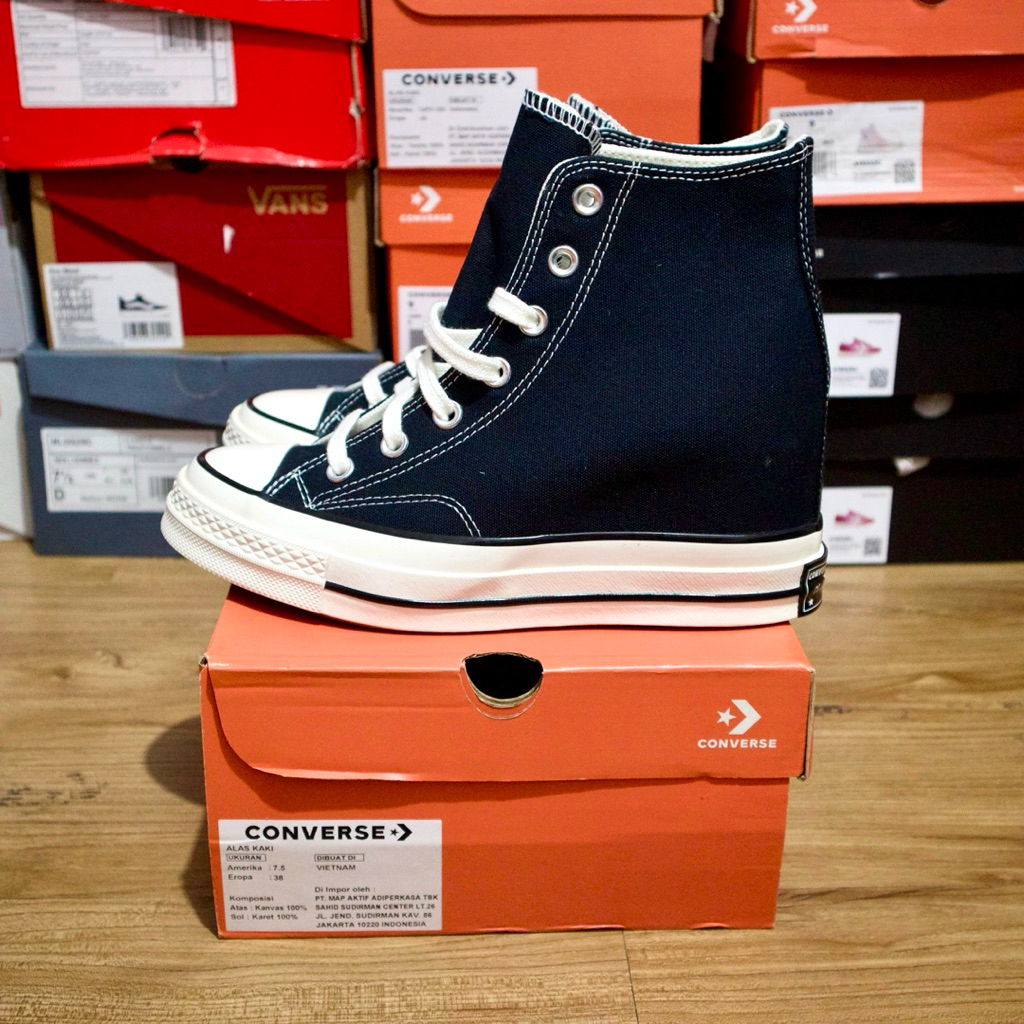 Converse 70s Hi Wedge Black White Resmi