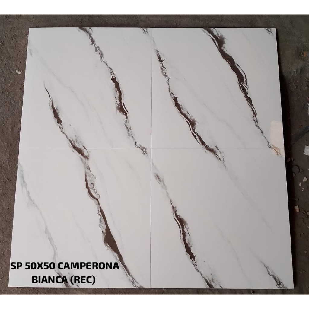 Keramik lantai 50x50 glossy CAMPERONA BIANCA sun power keramik lantai cutting keramik cutting kerami