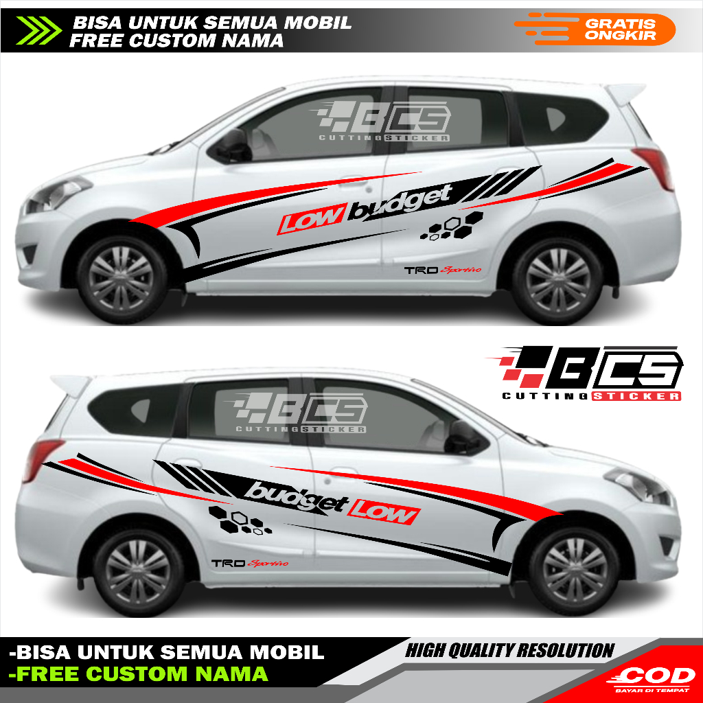 img sticker mobil datsun go stiker mobil cutting sticker polet LIS mobil DATSUN GO+ MINIMALIS NISMO