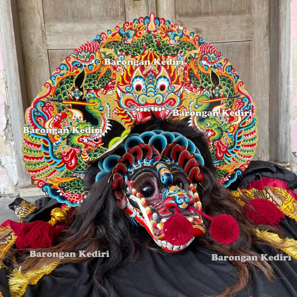 Barongan Kediri Barongan 23an Jamang Kulit Gajah Duduk Rambut Gondrong Fullset