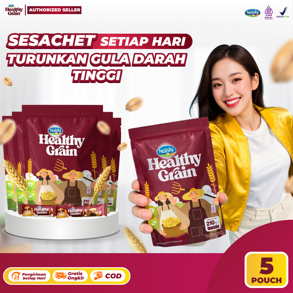 HealthyGrain Sereal Oat Sehat Solusi Turunkan Darah Tinggi 5 Pouch