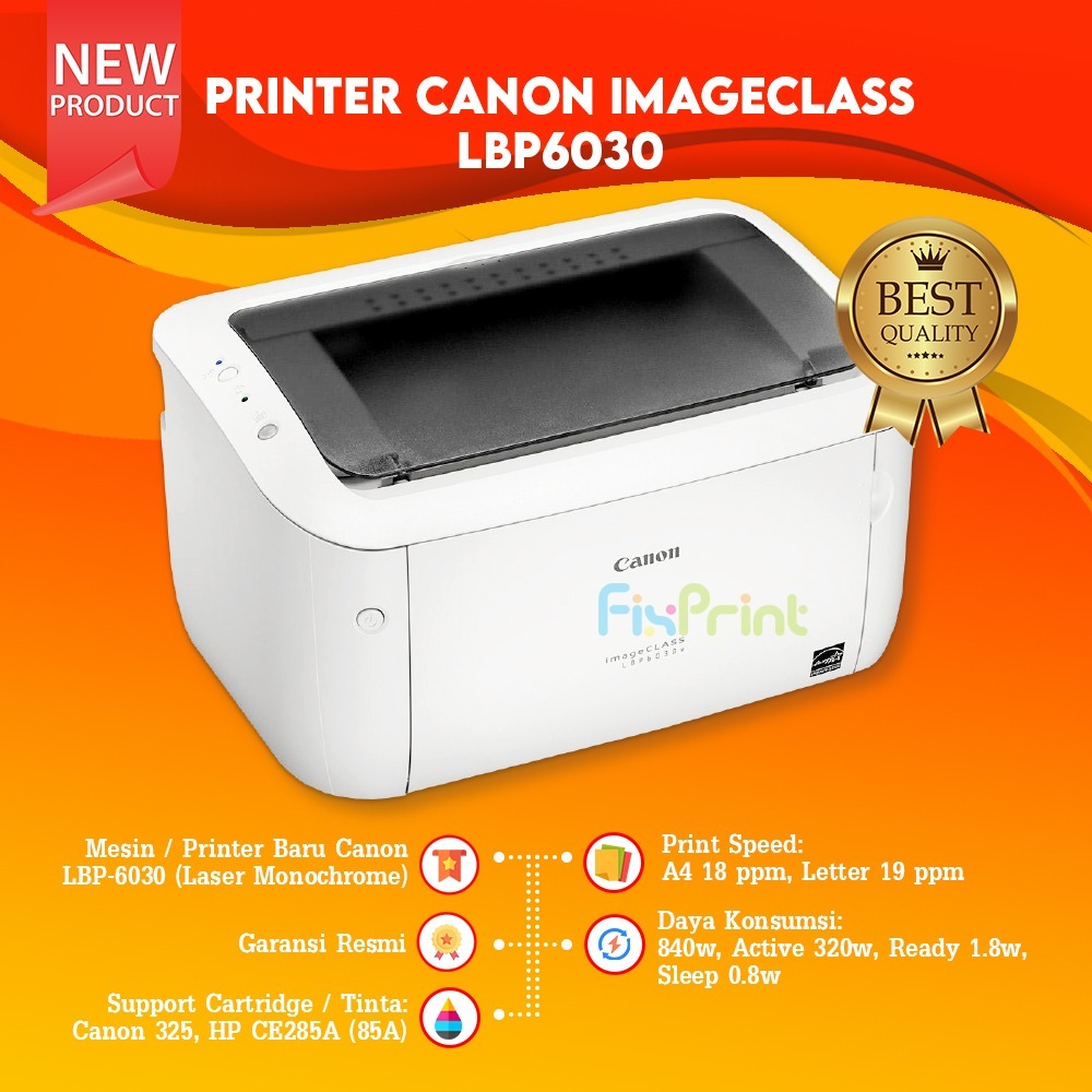 Printer Canon LBP 6030 Printer toner laser monochrome printer laserjet Printer Hitam Putih Canon LBP