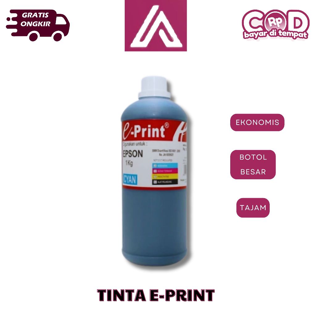 TINTA E-PRINT EPSON BULK INK 1 KG TINTA REFILL PRINTER EPSON 1 LITER WARNA LENGKAP CMYK