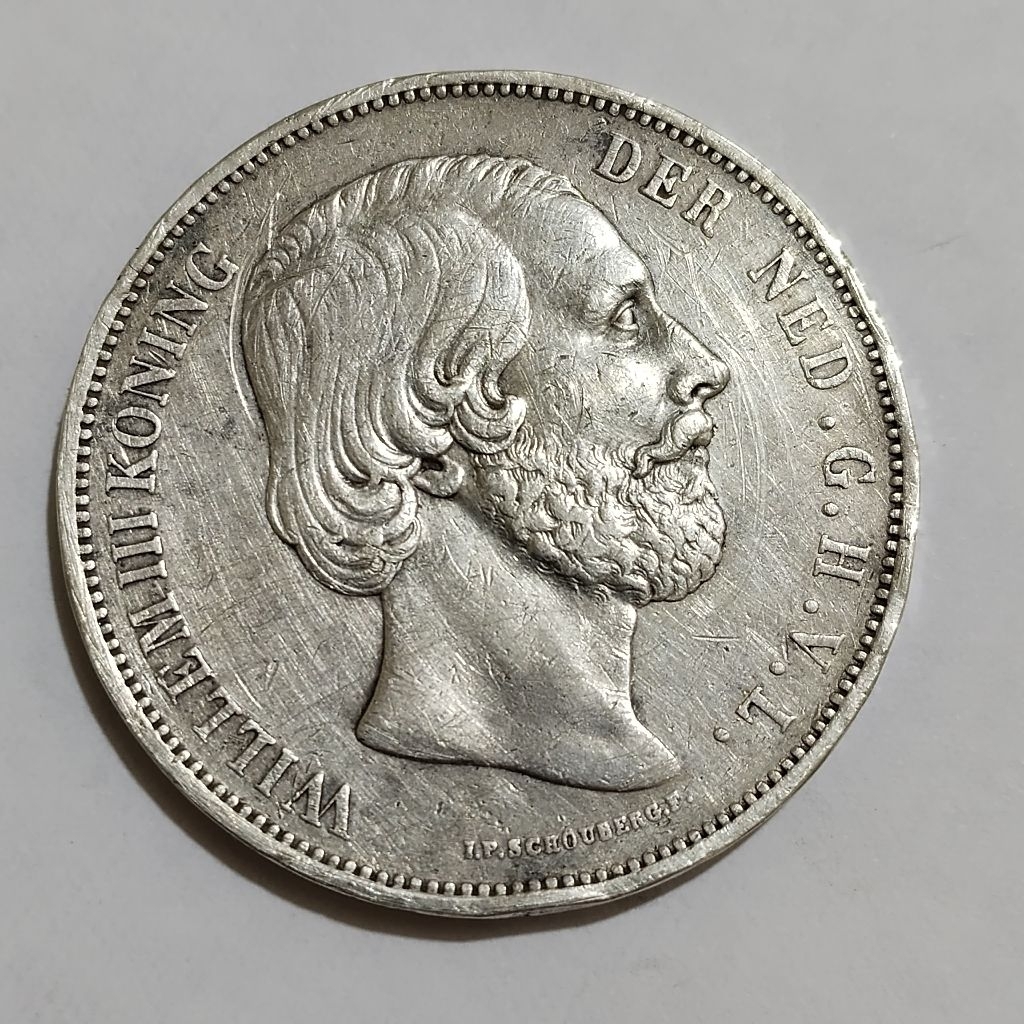 koin Silver Willem 3/lll 2,5 Gulden Koin perak