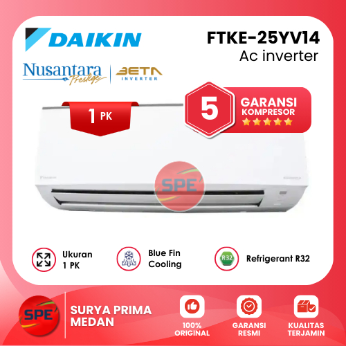 AC DAIKIN 1 PK BETA INVERTER FTKE-25YV14/FTKE25YV14 (GARANSI RESMI MEDAN)