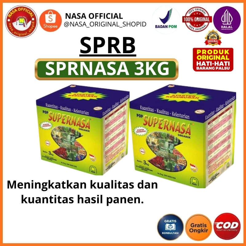 SPRB 3KG SPRNASA NASA | Pupuk Organik Padat Untuk Tanaman Buah Sayur Padi