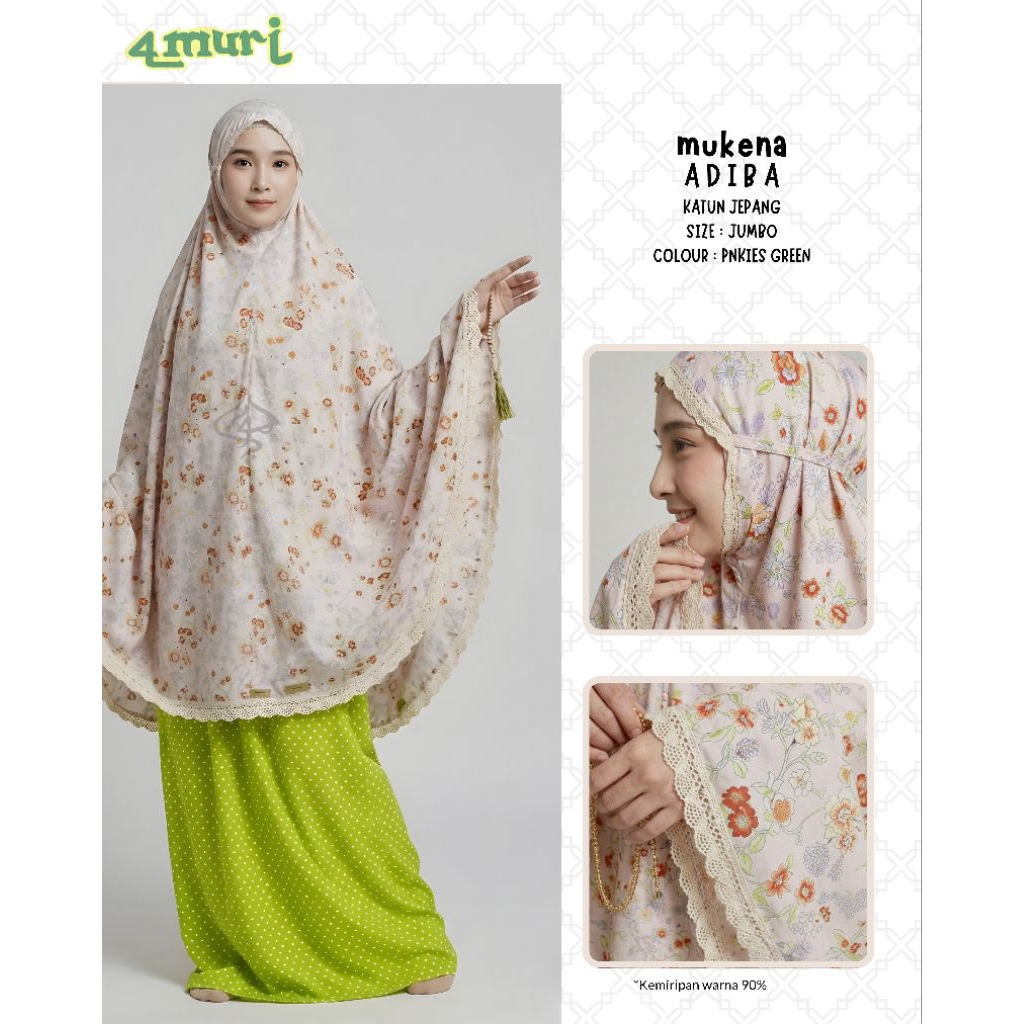 *Best Seller* Mukena Adiba Pink Katun Jepang Ori - Amuri Boutique