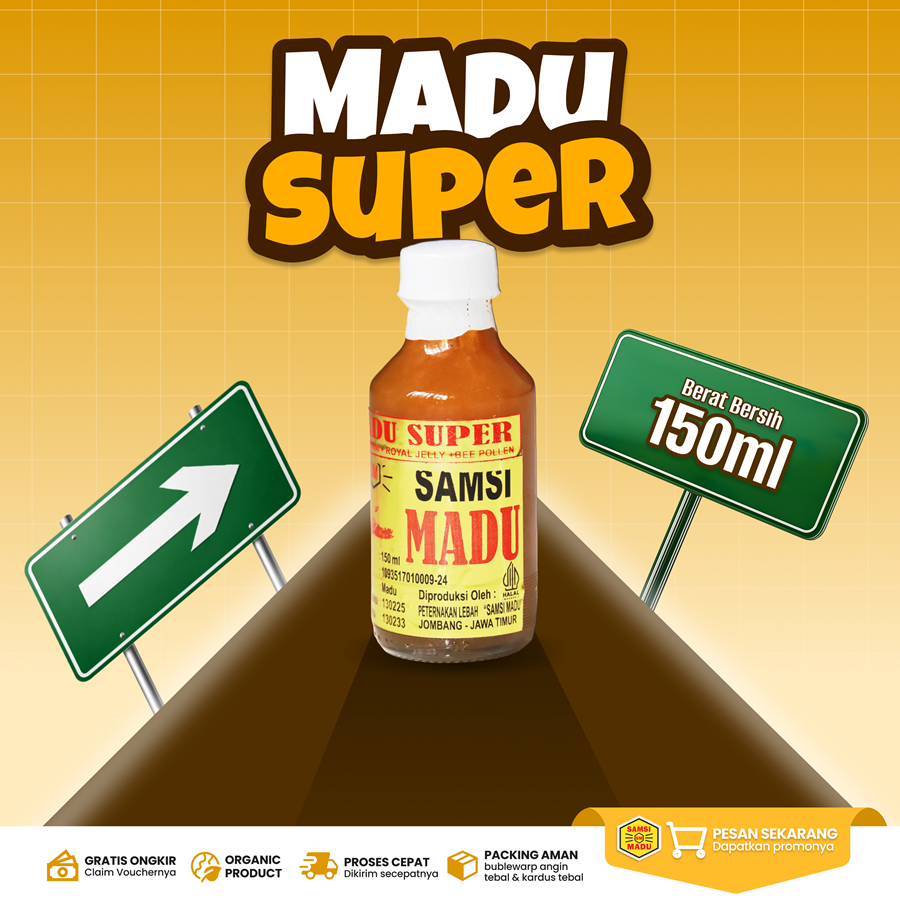 Madu Super SAMSI MADU Nusantara Jombang Wonosalam Asli 100% Murni Tanpa Campuran 150 ml 300 ml 650 m