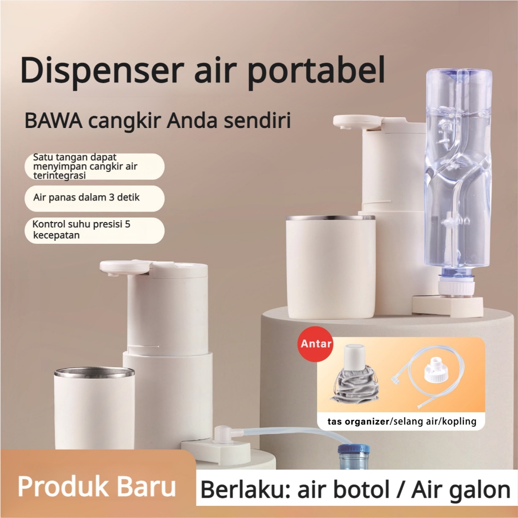 [New]Pemanas Air Portable 2000W Hot & Normal Dispenser Mini | Pompa Galon Otomatis Listrik Air Panas