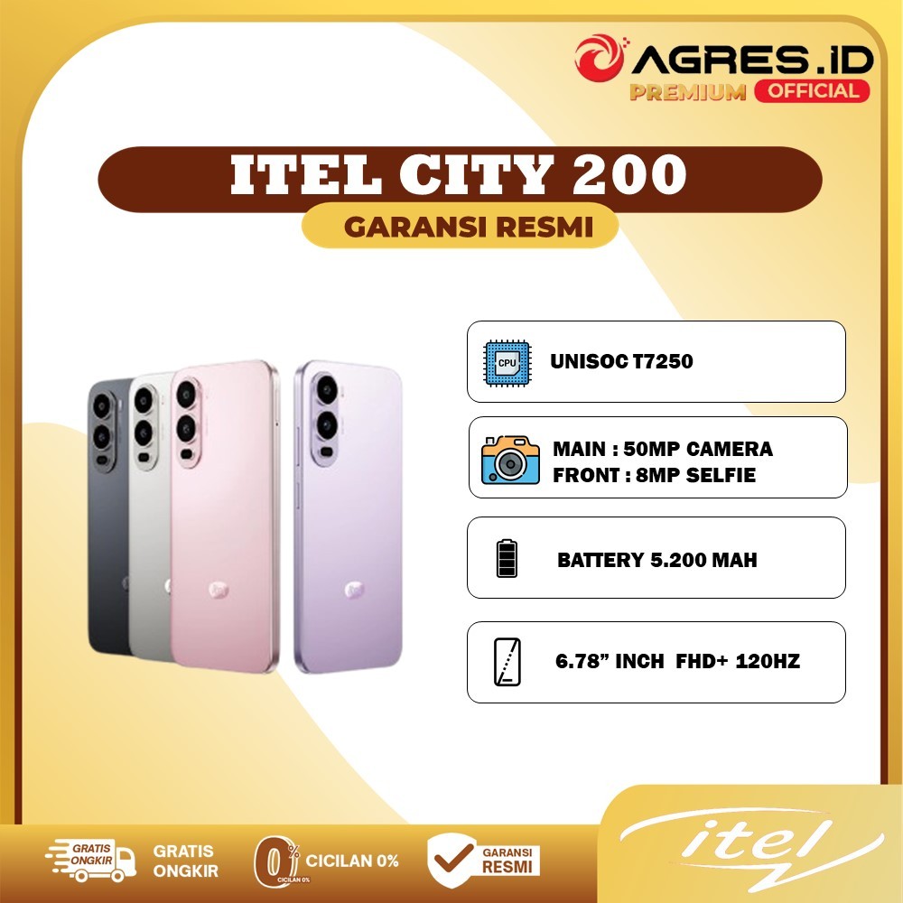 Itel City 200 4GB/128GB Garansi Resmi Itel Indonesia