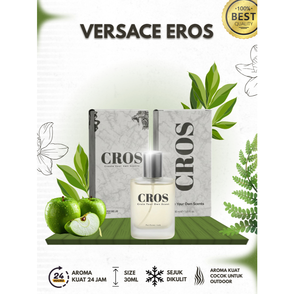 VERSACE EROS PARFUM ORIGINAL 100%  30ML - Eau De Perfume | CROS PARFUM 30ML | PARFUM COWOK | PARFUM 