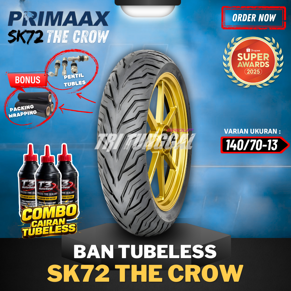 [READY COD] BAN PRIMAAX SK72 THE CROW ( 140/70-13 ) /  BAN PRIMAAX SK72 NMAX / BAN MOTOR NMAX PCX160