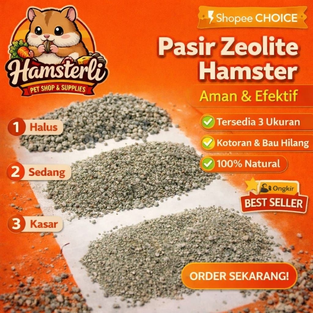 Pasir Zeolite Alas Kandang Hamster,LandakMini Bisa Dicuci Kembali - Pasir jeolit alas pup hamster, k