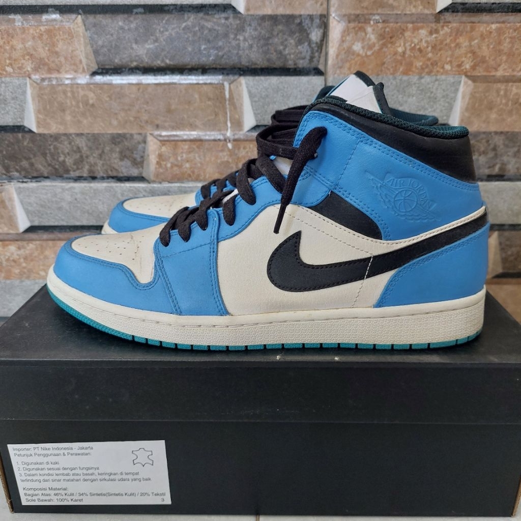 Air Jordan 1 Mid White/Laser Blue