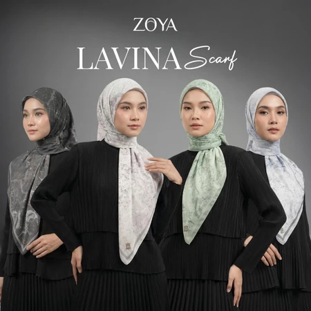 Zoya - Lavina Print Scarf - Kerudung Hijab Segiempat Motif Premium - Box