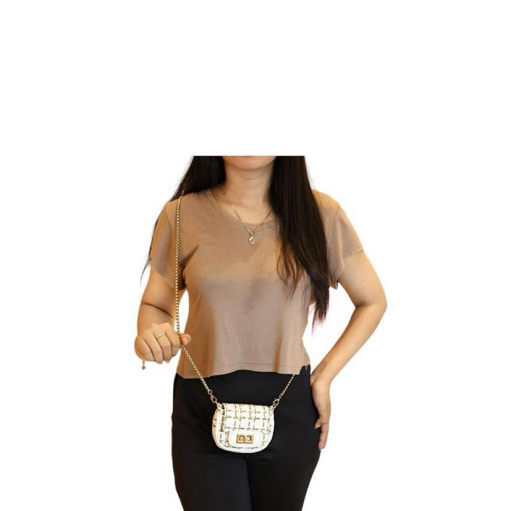 Tas Selempang Mini Pearl Rajut Premium | Tas Kecil Wanita & Anak Perempuan Full Furing | Tas Selempa