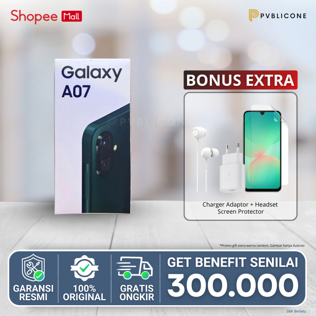 Samsung Galaxy A07 4G/5G Ram 4GB Internal 64GB Garansi Resmi 1 Tahun Original