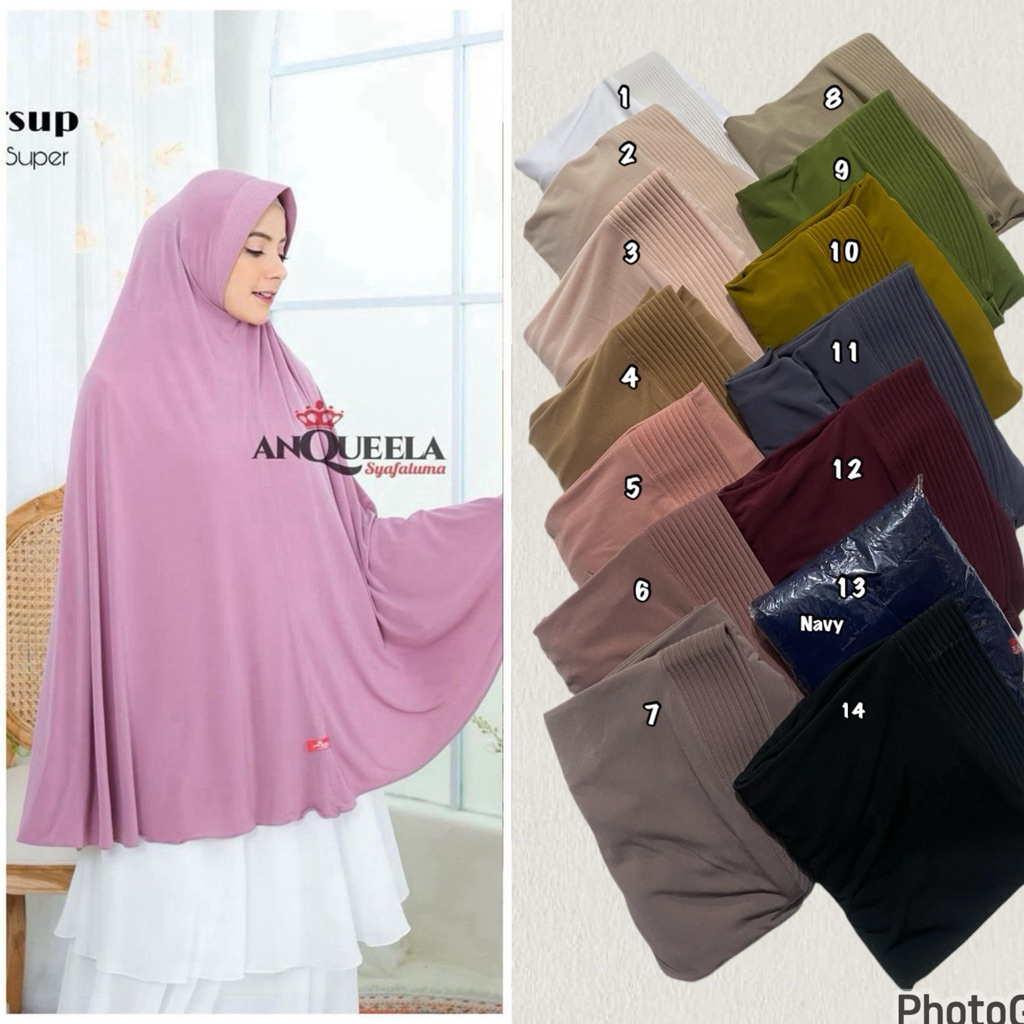 anquella jersup/hijab jumbo seragam pengajian | mukenah hijab | hijab premium | hijab syari panjang