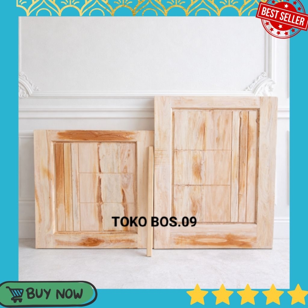 Daun Pintu Dapur Belah Dua Minimalis Kayu Mahoni Perhutani