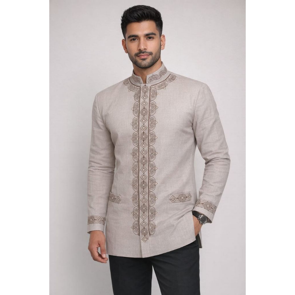 Jas Koko | JasKo Pria Bordir Premium Dewasa Warna Krem