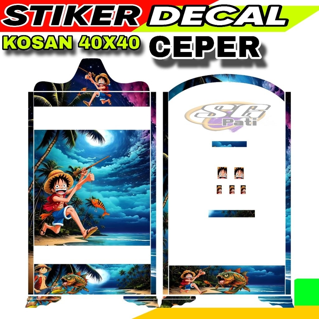 STIKER DECAL SANGKAR KOSAN CEPER UKURAN 40X40X10
