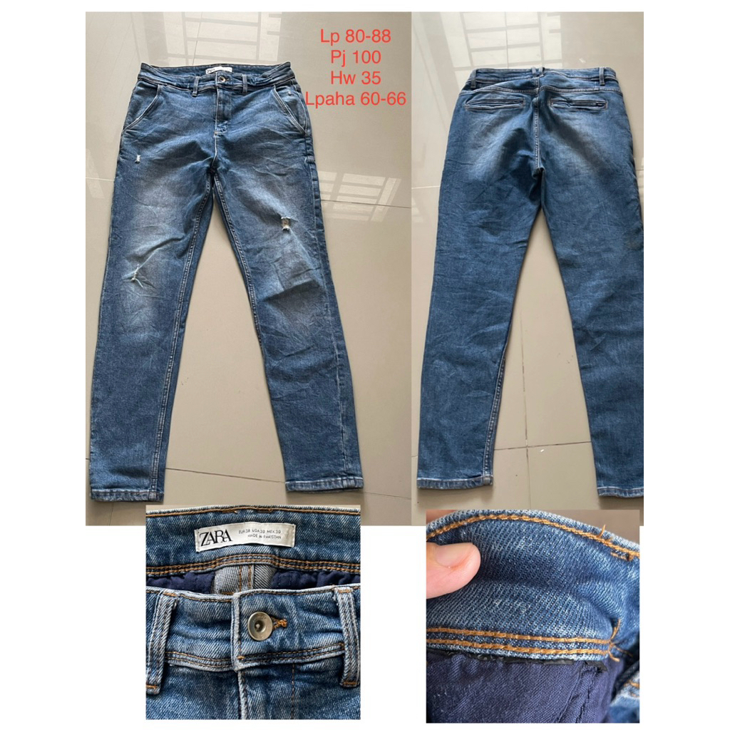 Zara denim pants man Celana denim celana jeans pria strech size 30-32
