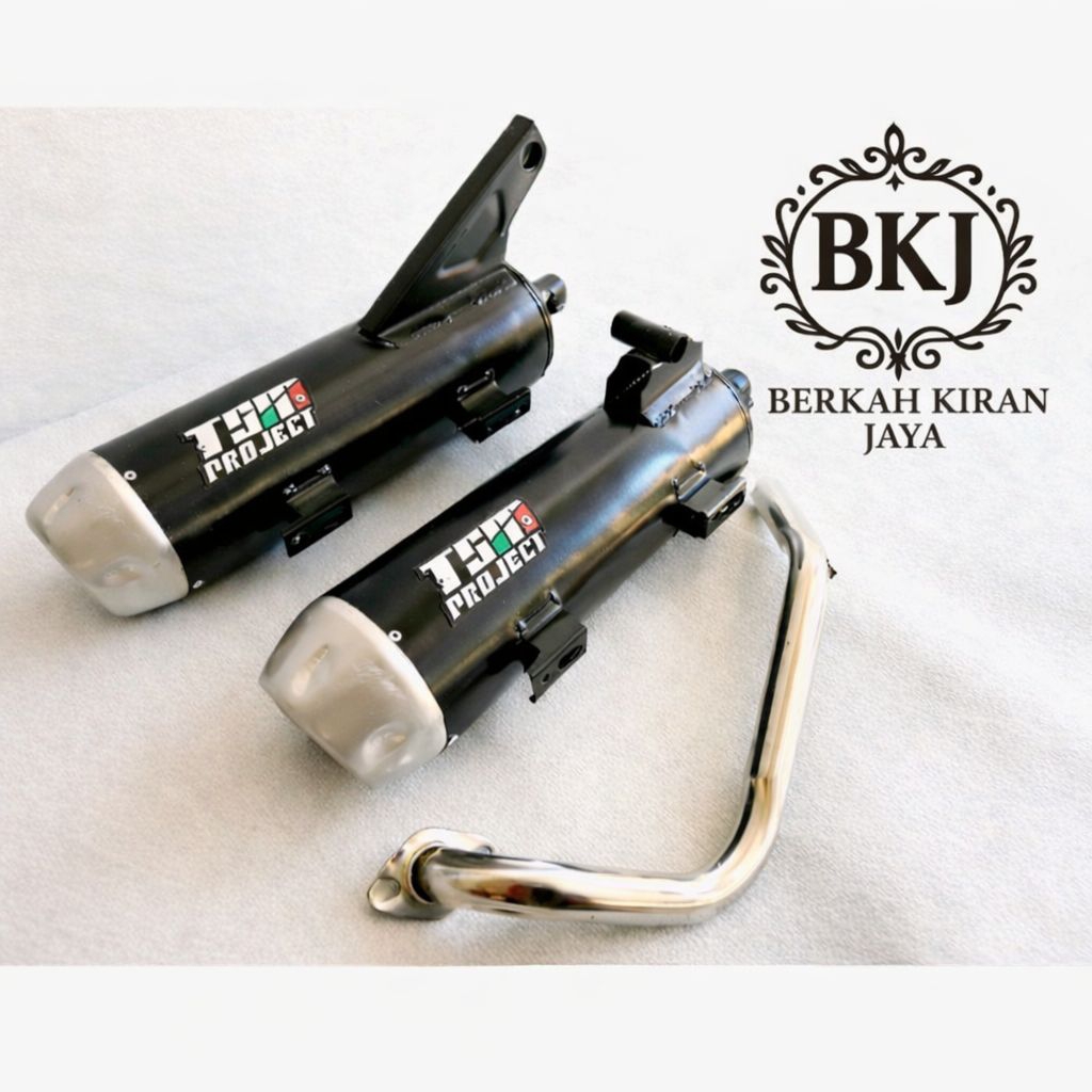 Terlaris knalpot standar racing TZM PROJECT + end muffler fullset bass adem; genio, scoopy 2010-2020