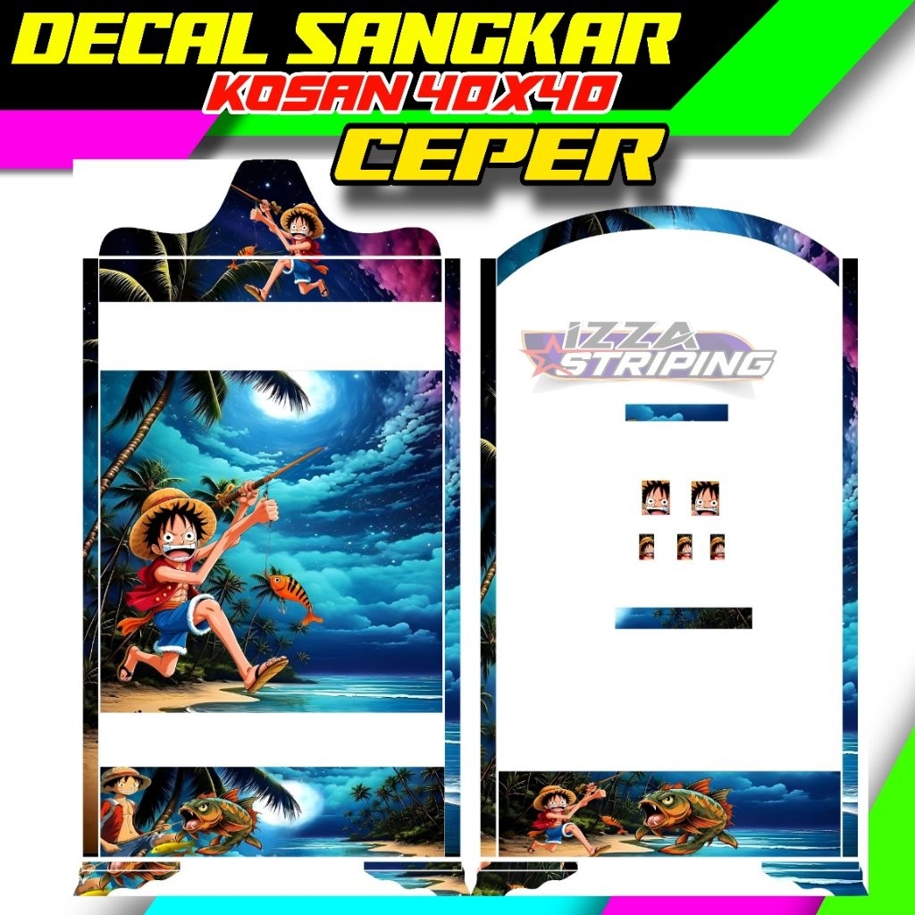 STIKER DECAL SANGKAR KOSAN CEPER UKURAN 40X40