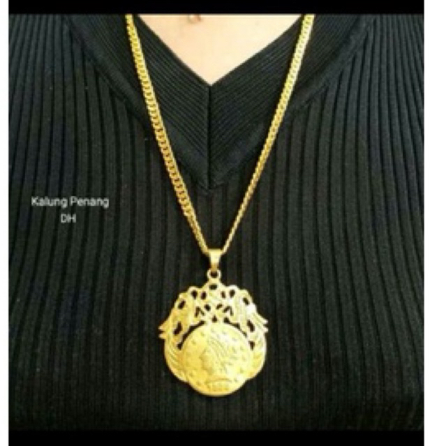 kalung rupiah kalung koin kalung  bambu replika emas awet dan tahan lama persis seperti emas asli