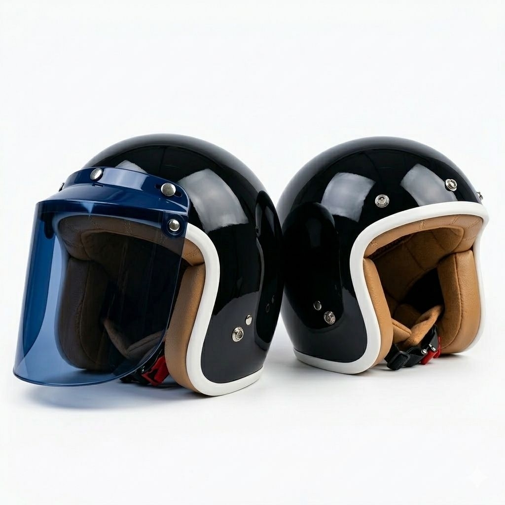 HELM Bogo PREMIO LIST WARNA PUTIH dan PINK Gaya Retro Pria wanita Dewasa Half Face SNI