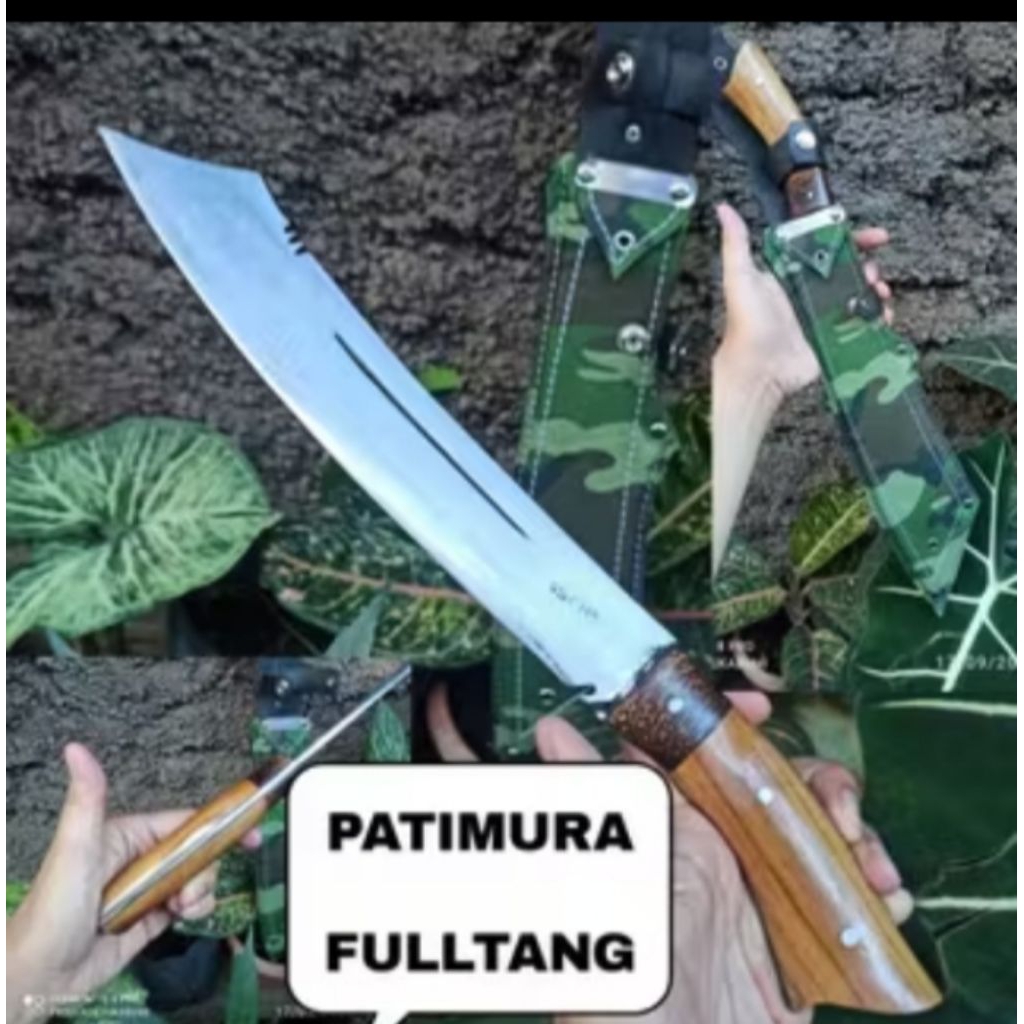 Perkakas Golok Patimura tajam Loreng Baja Fulltang Murah Berkebun Serba Guna