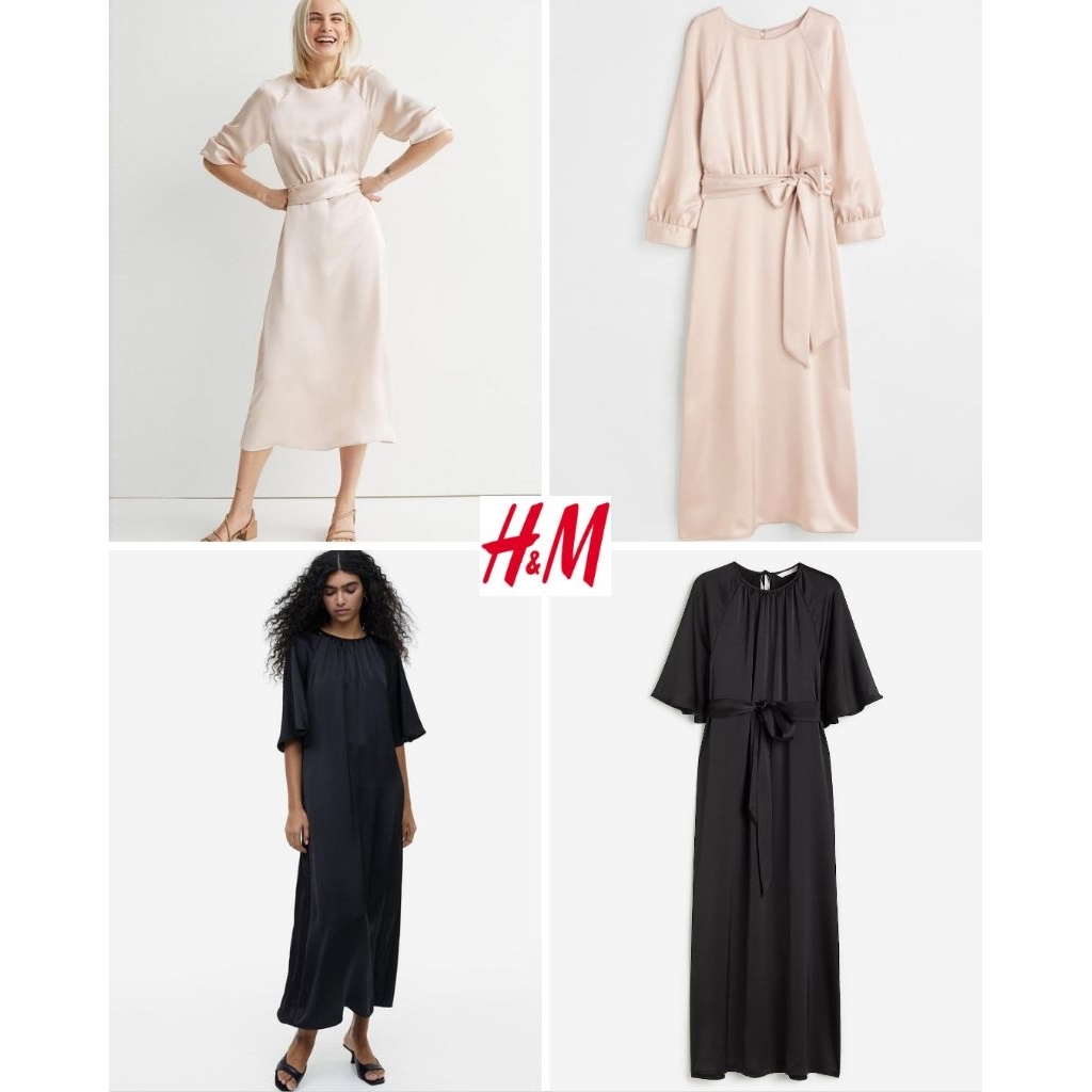 HM Tie-Belt Satin Dress