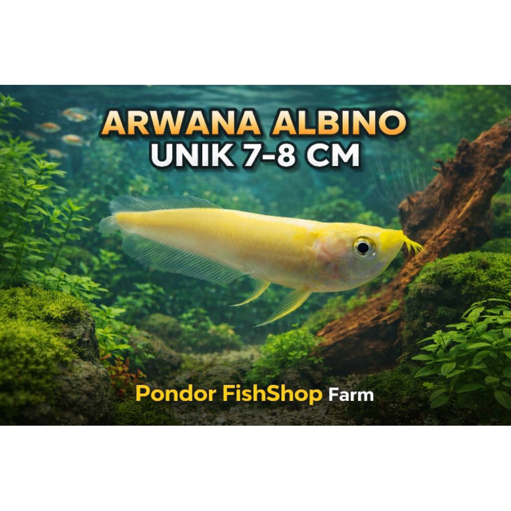 Arwana Albino 7–8 cm Unik Bawaan Lahir | Warna Cerah Langka & Eksklusif