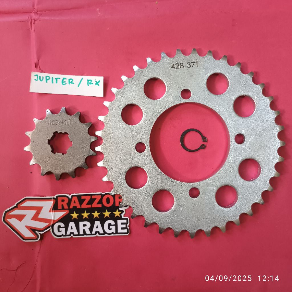 Gir set jupiter fizr rxk alfa depan belakang uk 14 dan 33 34 35 36 37 model sss tebal 428