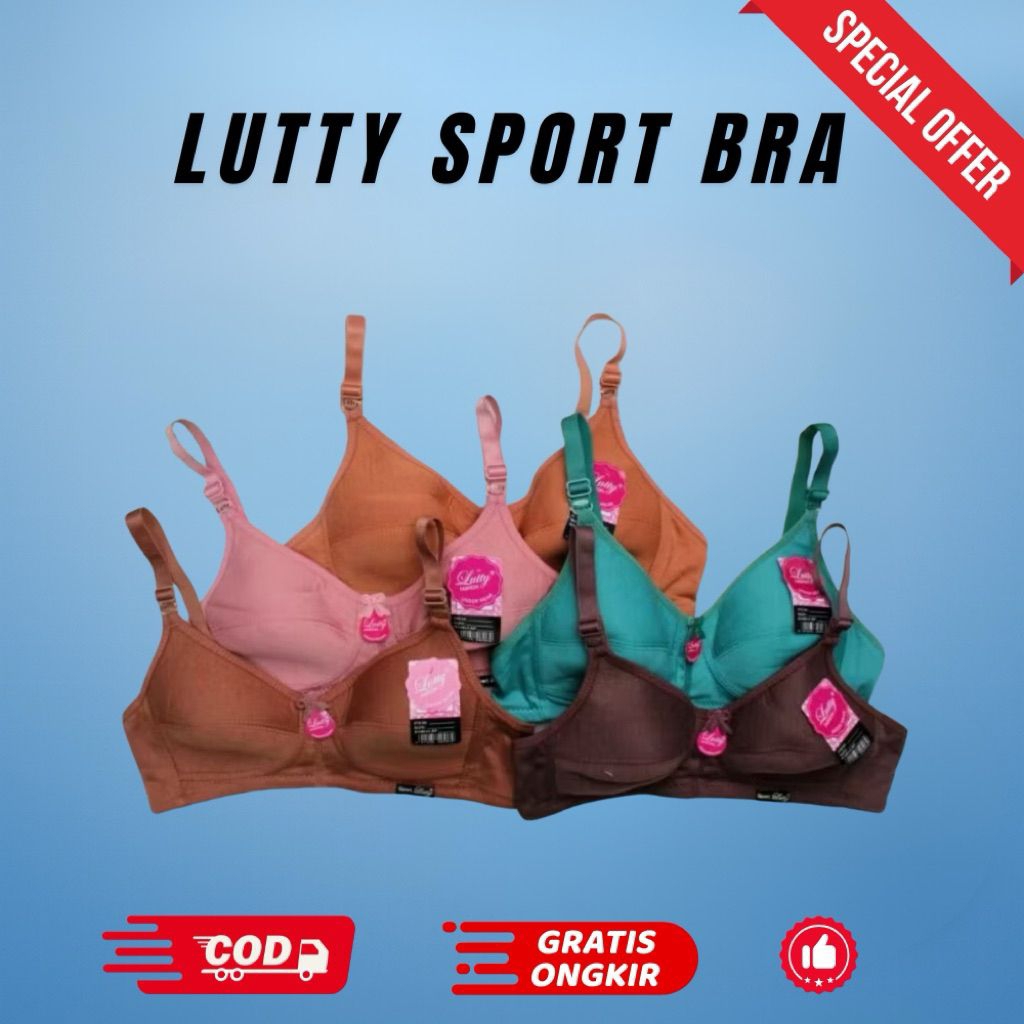 1pcs LUTTY BRA SPORT TANPA BUSA TANPA KAWAT KAIT3 SIZE 40 42