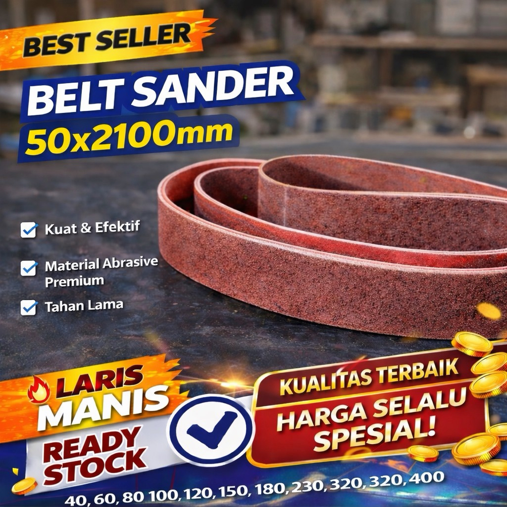 Amplas Belt Sander amplas sabuk amplas oscilating 50 mm x 2100 mm Sanding Belt Mesin Gerinda Kayu Me