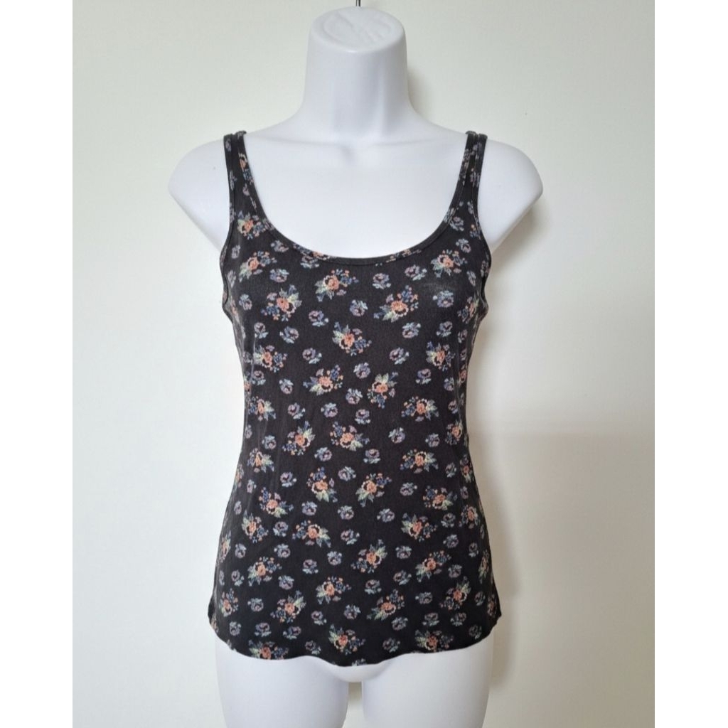 ​[PRELOVED] Floral Scoop Neck Tank Top (Size S-M)