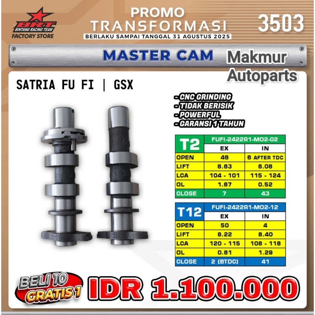 Master Cam BRT Noken as Satria FU FI GSX S27 T2 T12 - BINTANG RACING TEAM BRT