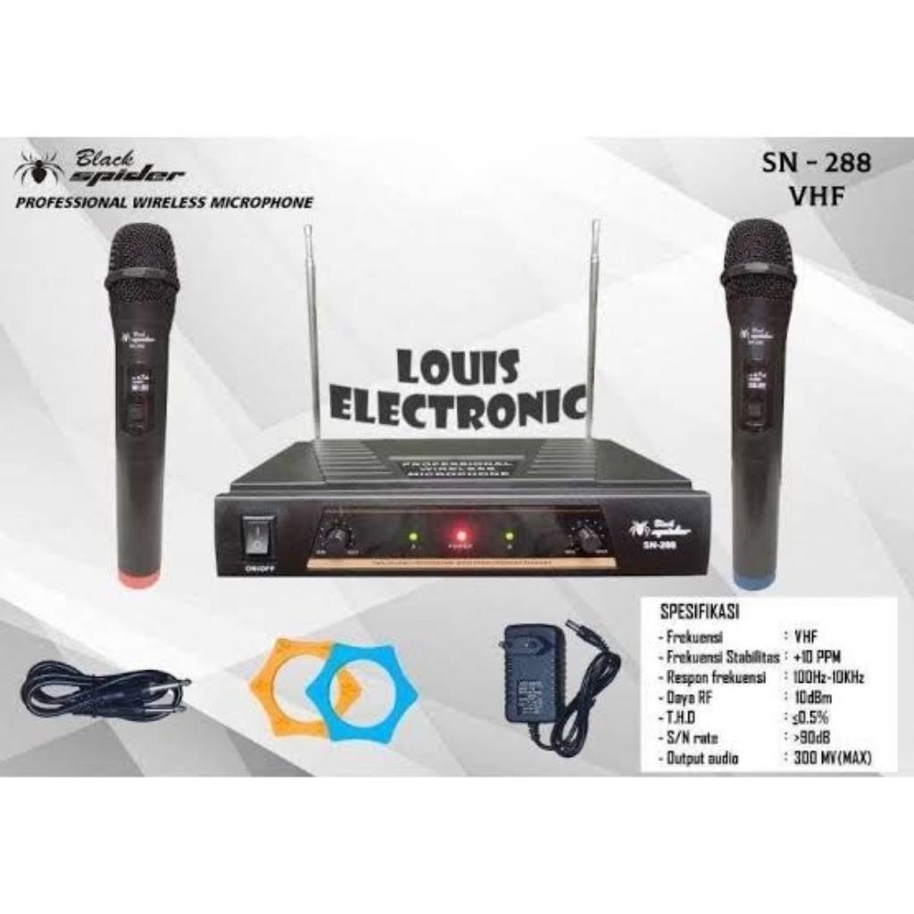MIC WIRELESS BLACK SPIDER SN288 MICROPHONE BLACKSPIDER BS-SN288 HANDHELD