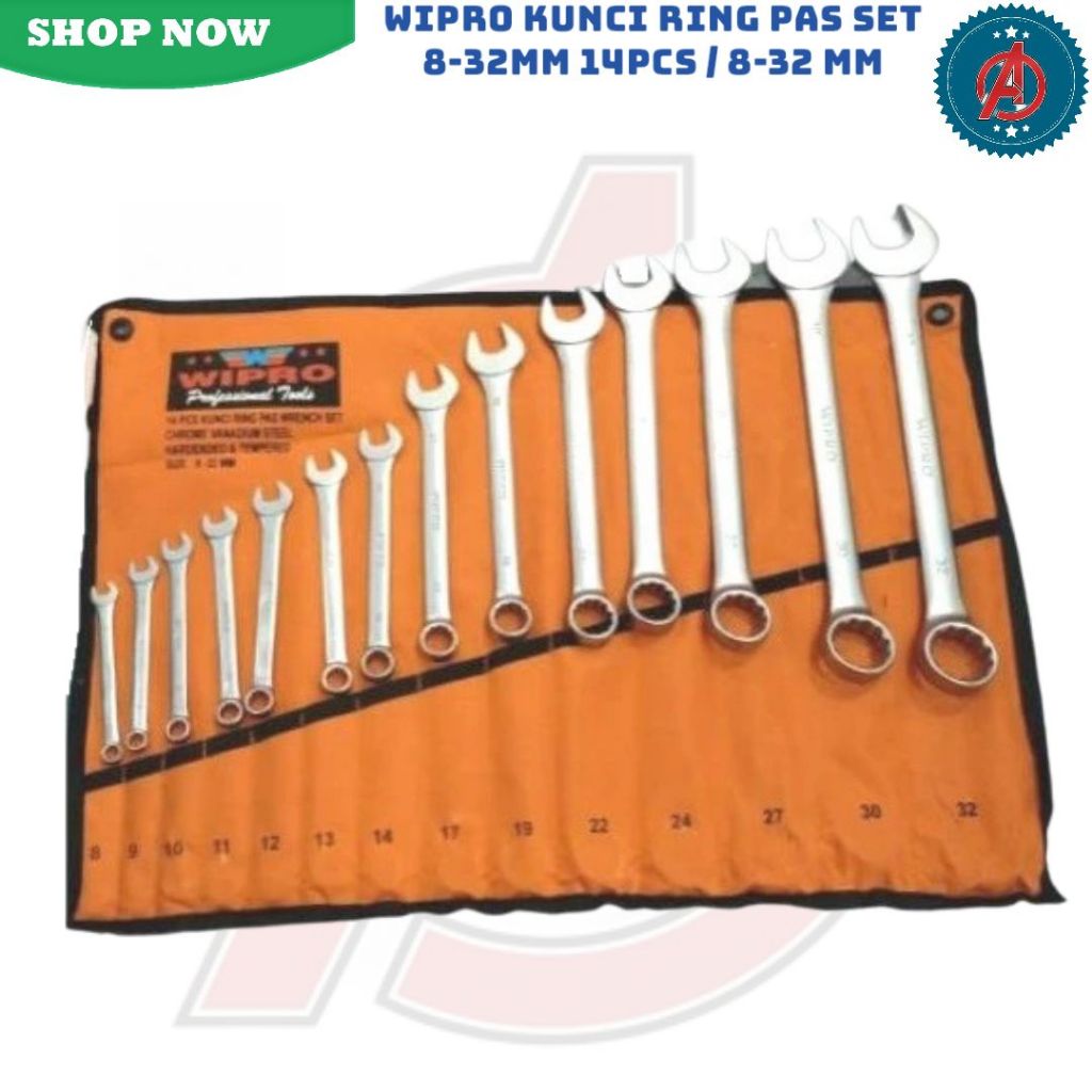 Wipro Kunci Ring Pas Set 8-32mm 14pcs / 8-32 mm