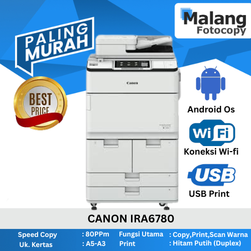Mesin Fotocopy CANON IRA 6780 Rekondisi Import