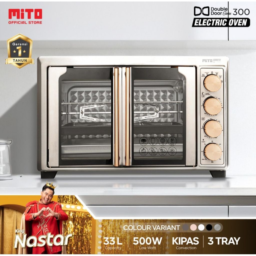 OVEN MITO 33LITER MO300 DOUBLE DOOR OVEN LISTRIK MITO MO300 OVEN MITO 33 LITER 2 PINTU MITO ELECTRIC