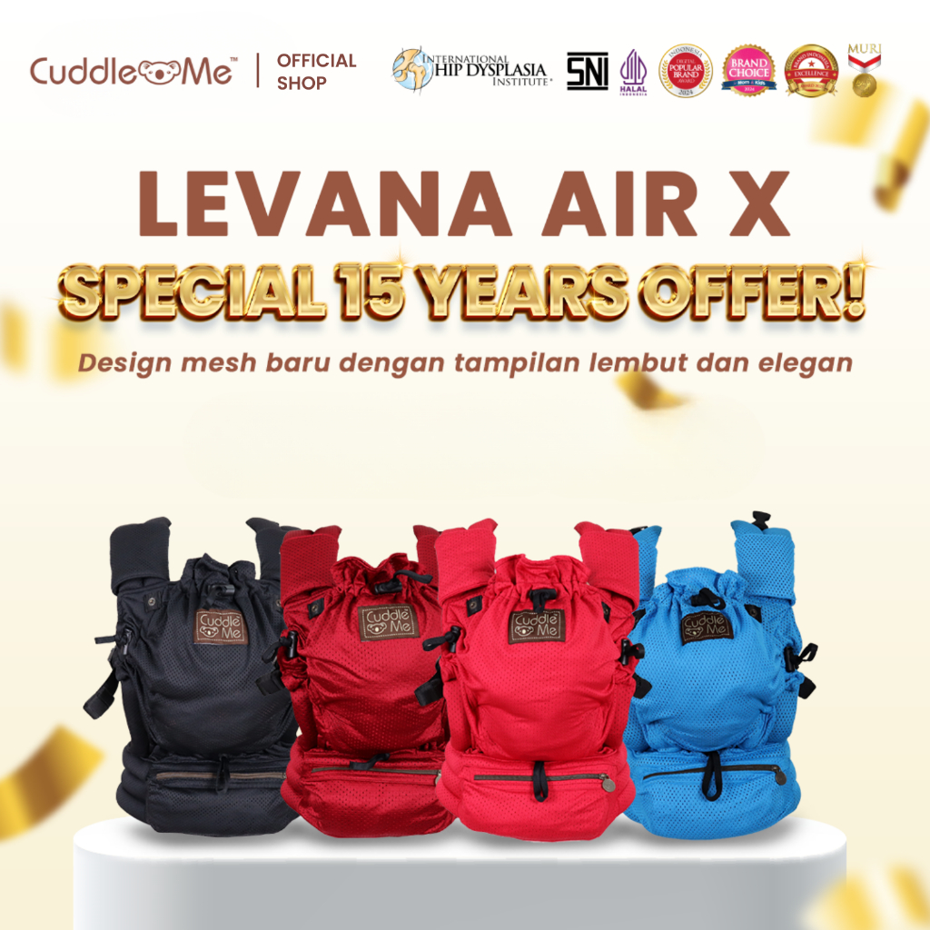 CUDDLEME Gendongan Bayi SSC - Levana Air X M Shape for Newborn Gendong Depan Ergonomis