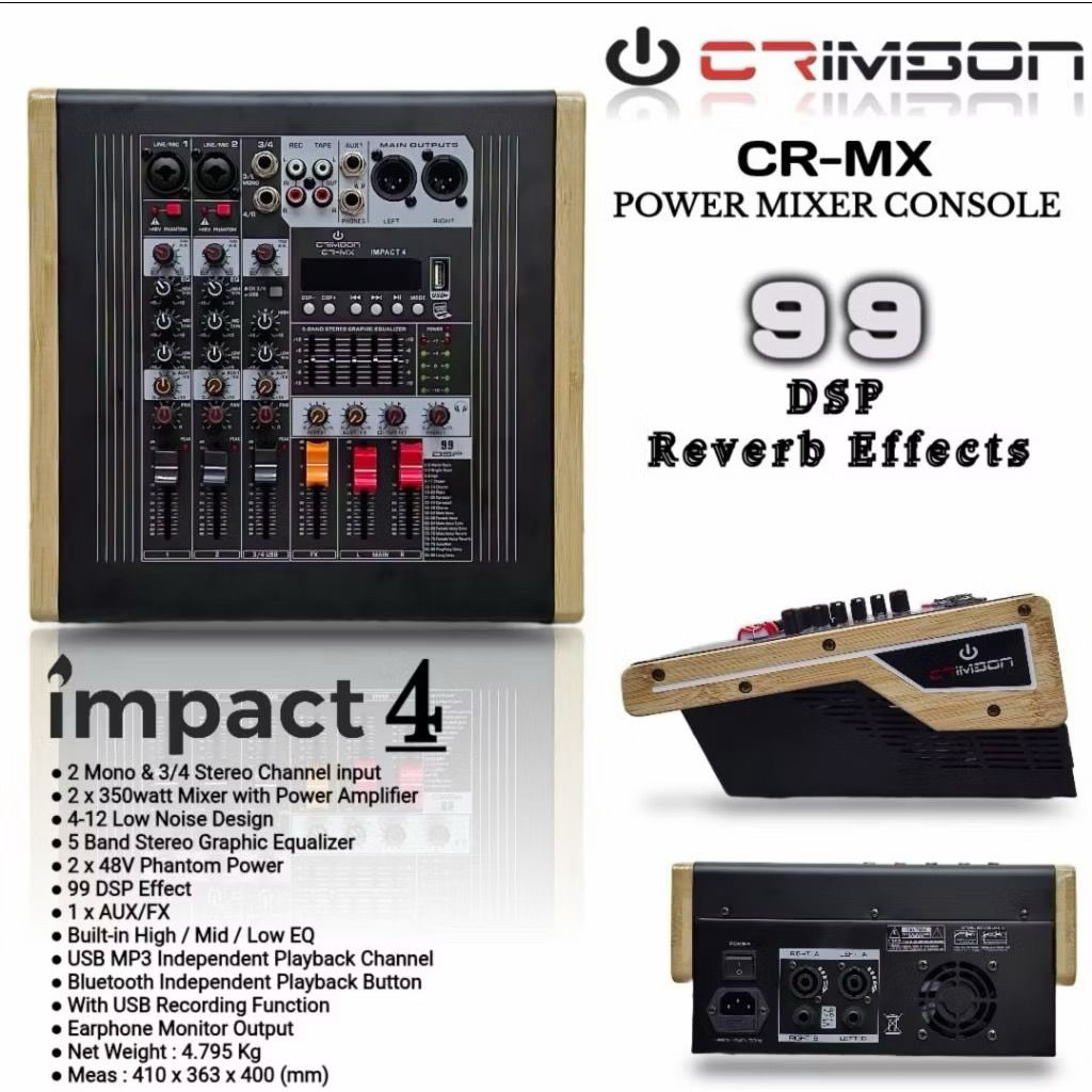 Power Mixer 4 Channel Crimson Power Mixer Crimson 4 Channel Crimson Impact 4