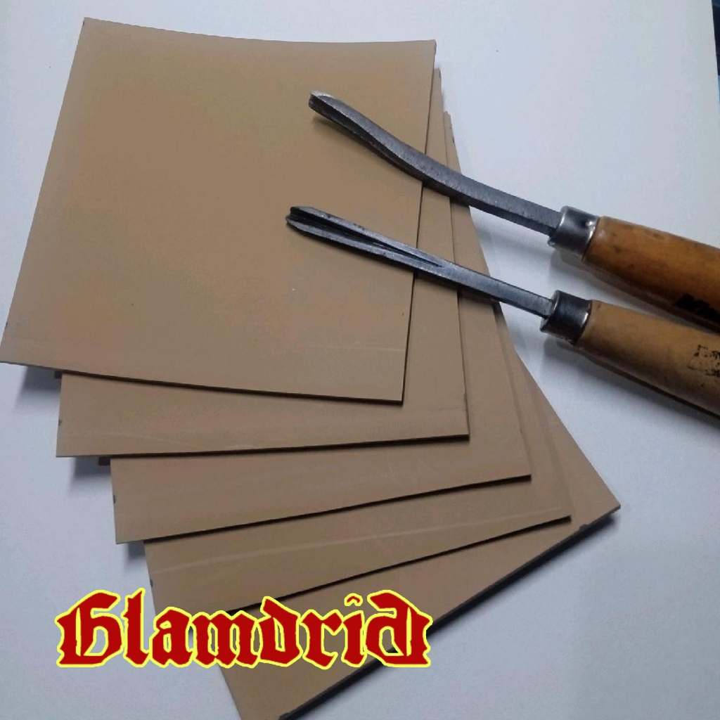 Karet Lino / Linoleum untuk seni grafis - Printmaking ukuran 10cm X 10cm untuk workshop, latihan dan