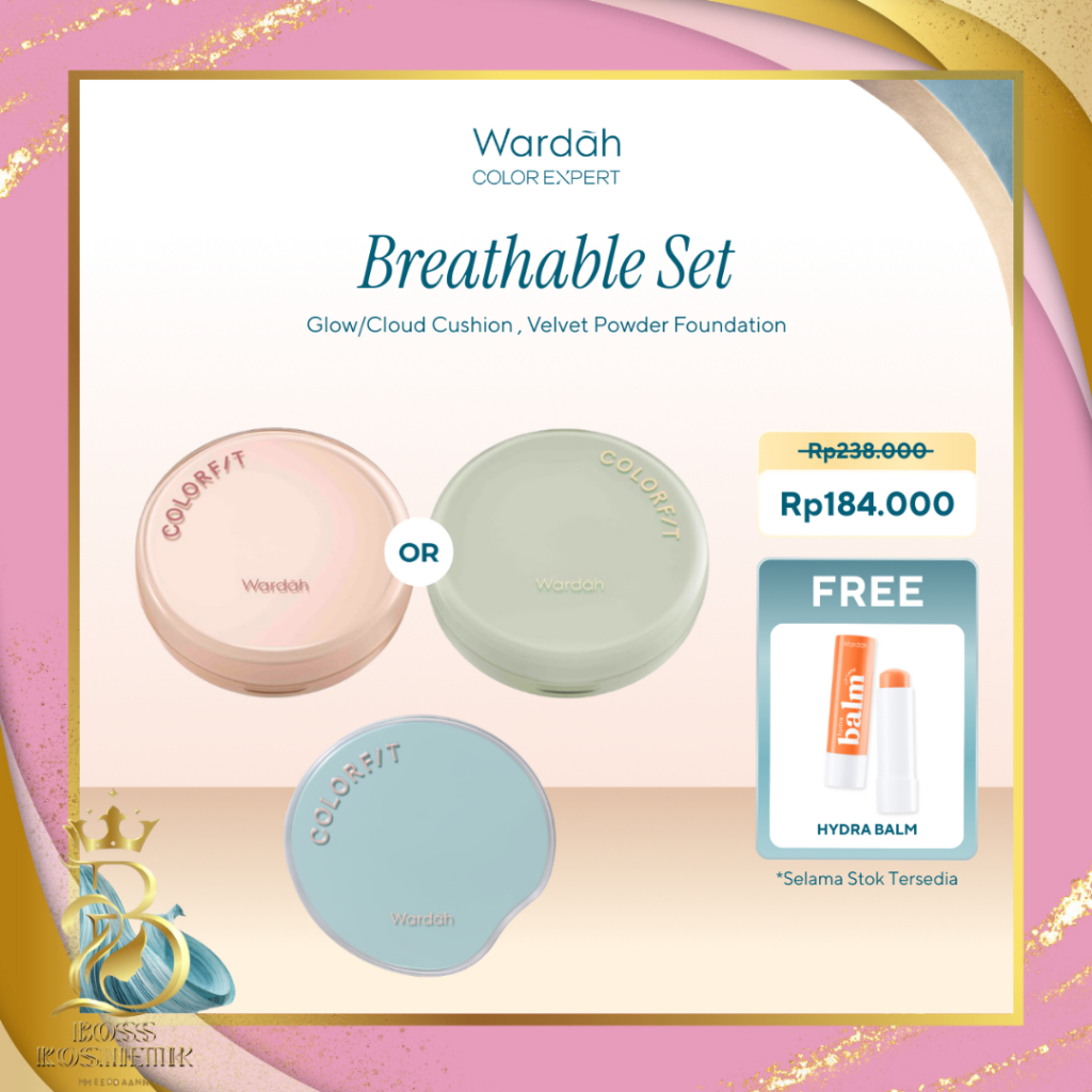 WARDAH - Breathable Set [Glow/Cloud Cushion, Velvet Powder Foundation] - Makeup Set | Bundle | All S