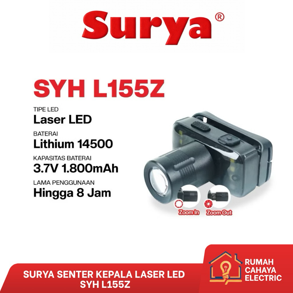 SENTER KEPALA LED TAHAN AIR | SURYA SYH L155Z | SENTER CAMPING | COCOK UNTUK AKTIVITAS OUTDOOR