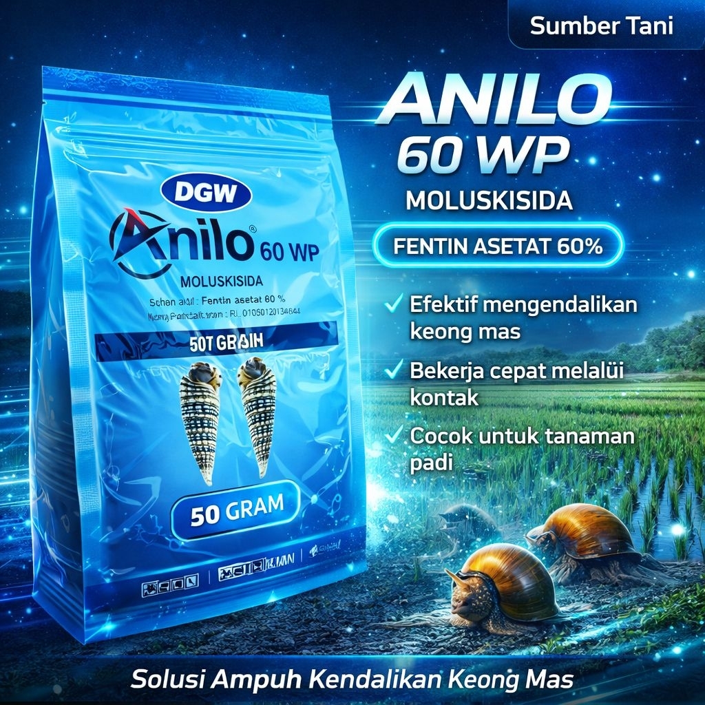 Obat keong ANILO 60 WP 50 Gram,Obat Keong Bubuk