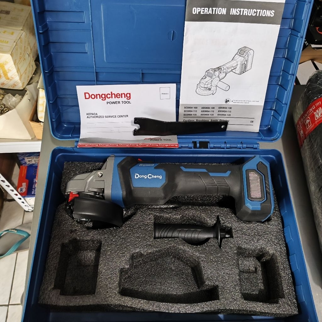 Dongcheng DCSM04-100 Cordless Brushless Angle Grinder Dongcheng 4 inch Gerinda Baterai Dongcheng