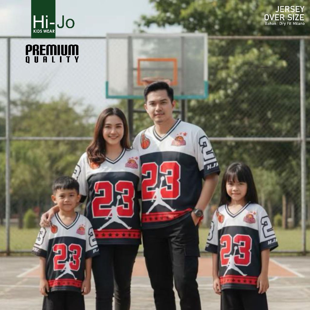 Kaos Jersey Couple Family Set Oversize Hi-Jo Kids V.5 DRYFIT MILANO PREMIUM